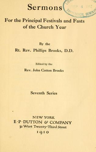 Sermons for the principal festivals and fasts of the church year