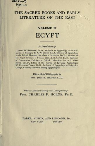 The sacred books and early literature of the East