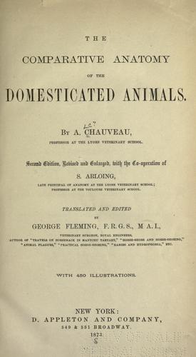 Traité d'anatomie comparée des animaux domestiques.