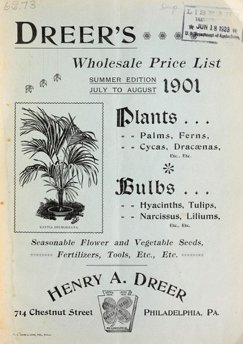 Dreer's wholesale price list