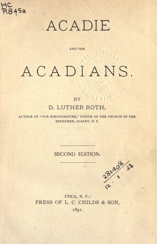 Acadie and the Acadians