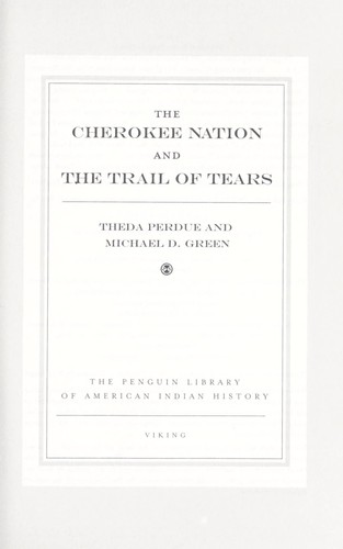 The Cherokee Nation and the Trail of Tears