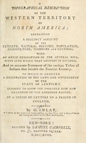 A topographical description of the western territory of North America