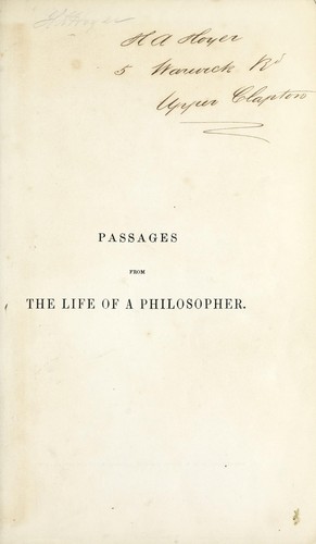Passages from the life of a philisopher
