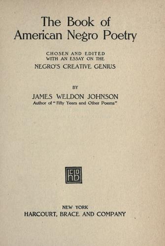 The Book of American Negro Poetry