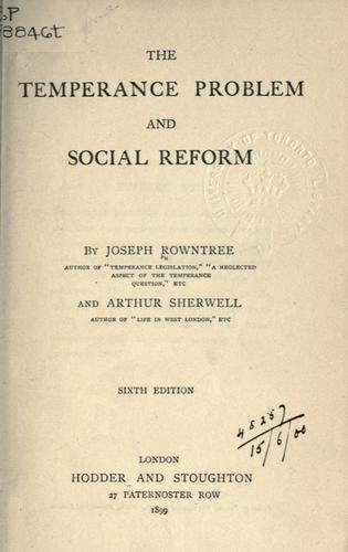 The temperance problem and social reform