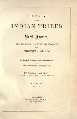 History of the Indian tribes of North America