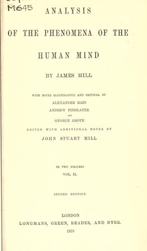 Analysis of the phenomena of the human mind