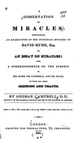 A dissertation on miracles