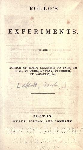 Rollo's experiments