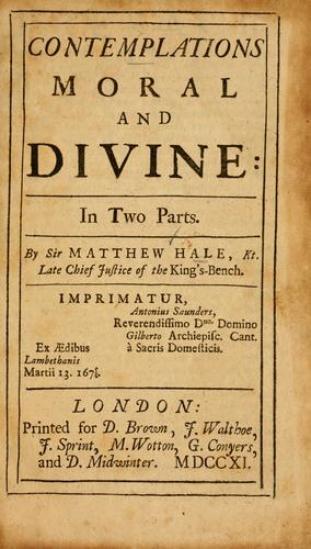 Contemplations moral and divine