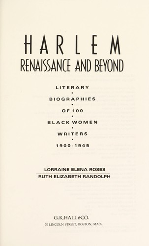 Harlem renaissance and beyond