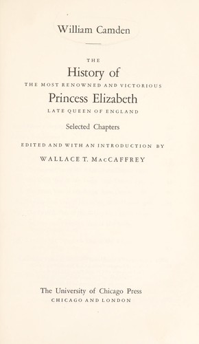 Annales rerum Anglicarum et Hibernicarum regnante Elizabetha