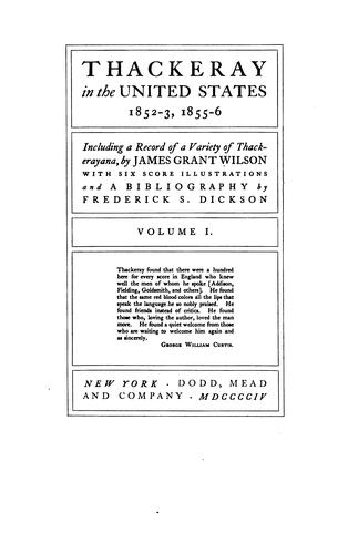 Thackeray in the United States, 1852-3, 1855-6