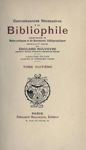Connaissances nécessaires à un bibliophile