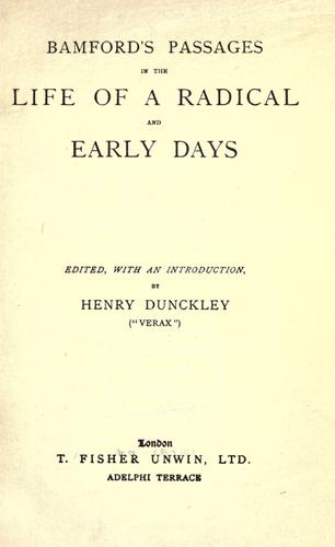 Passages in the life of a radical