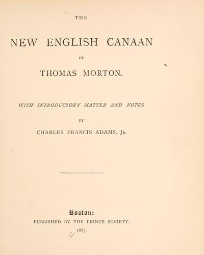 New English Canaan, or New Canaan