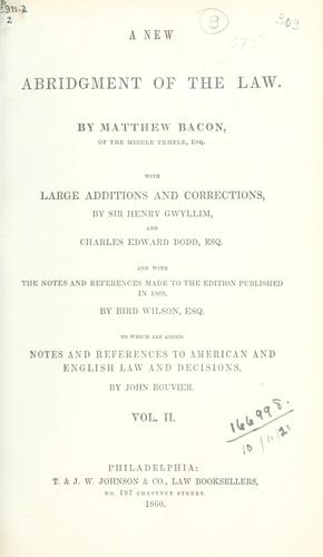 A new abridgment of the law