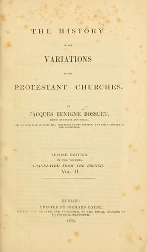 Histoire des variations des églises protestantes