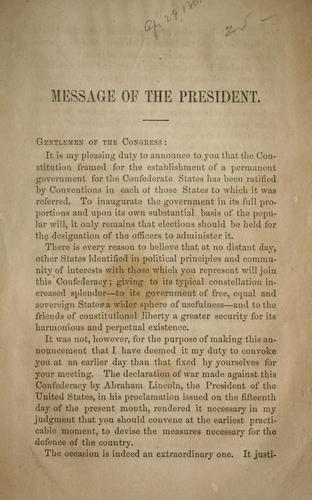 Message of the President