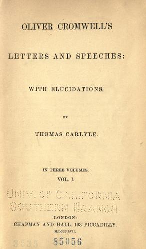 Oliver Cromwell's letters and speeches