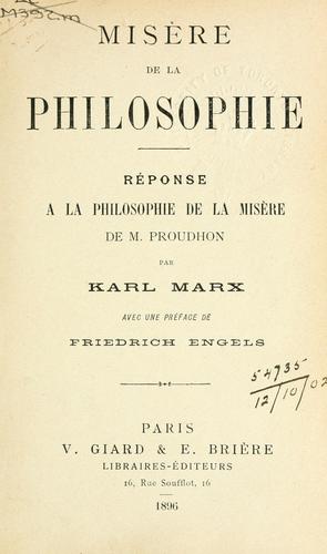 Misère de la philosophie