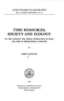 Time resources, society, and ecology