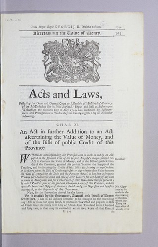 Laws, etc. (Session laws : 1754 May)