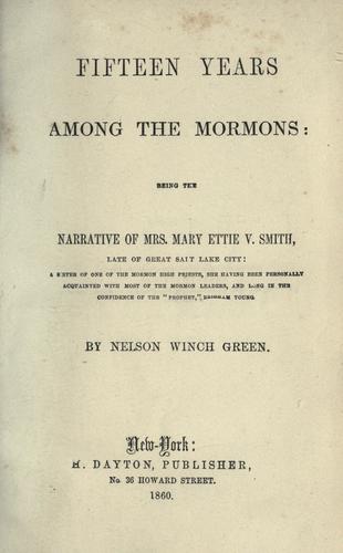 Fifteen years among the Mormons