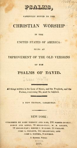 Psalms carefully suited to the Christian worship in the United States of America