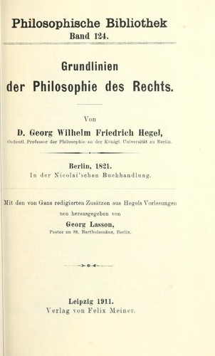 Grundlinien der Philosophie des Rechts