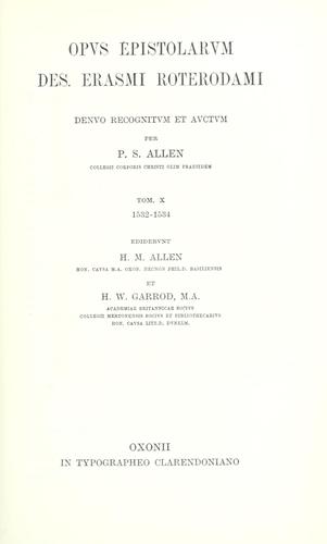 Opus epistolarum Des. Erasmi Roterdami