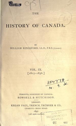 The history of Canada