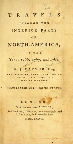 Travels through the interior parts of North America, in the years 1766, 1767, and 1768