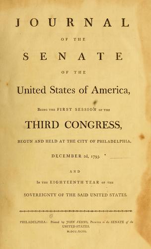 Journal // of the // Senate // of the // United States of America