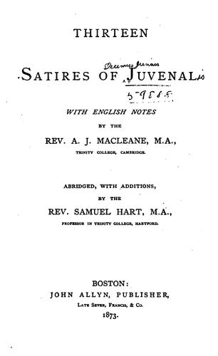 Thirteen satires of Juvenal
