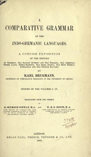 Grundriss der vergleichenden Grammatik der indogermanischen Sprachen