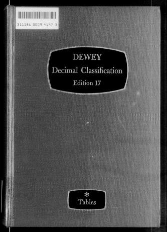 Dewey decimal classification and relative index