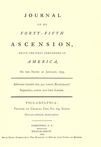 Journal of my forty-fifth ascension