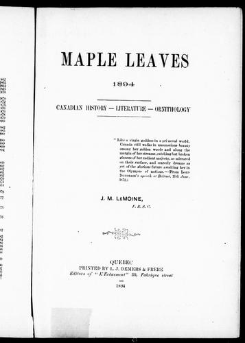 Maple leaves, 1894