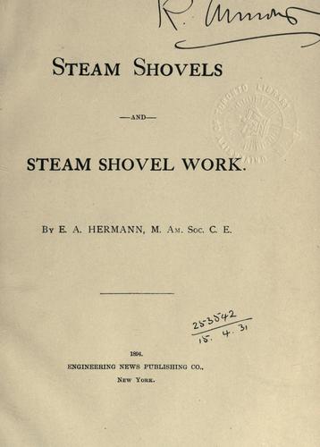 Steam shovels and steam shovel work