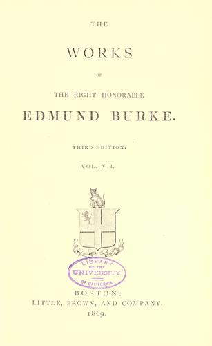 The works of the Right Honourable Edmund Burke
