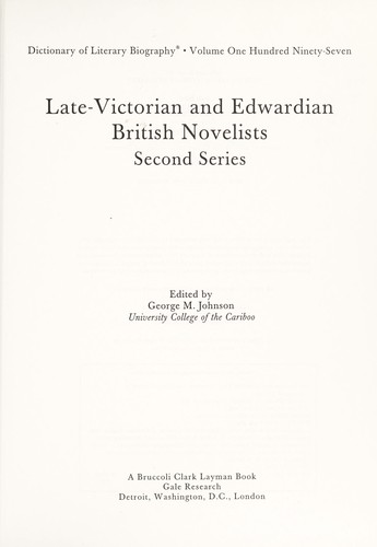 Late Victorian and Edwardian British Novelists