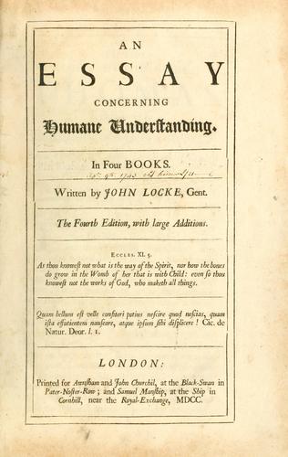Essay concerning human understanding