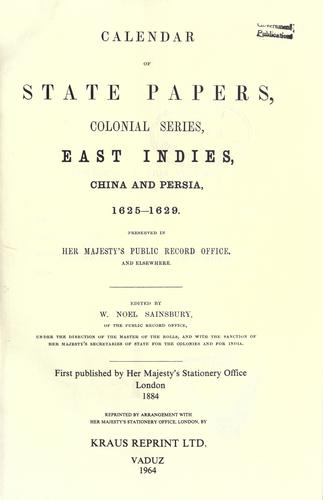 Publications.  I.F. Calendars, etc.  Calendars of State Papers. d. 1