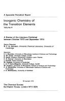 Inorganic Chemistry of the Transition Elements