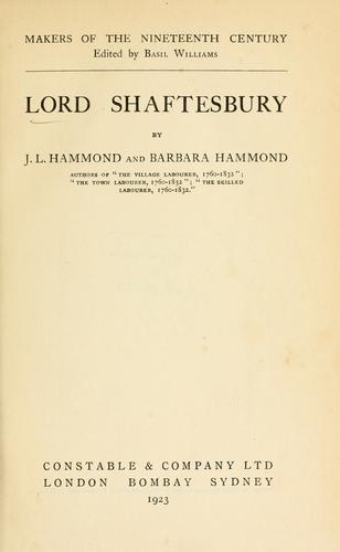 Lord Shaftesbury