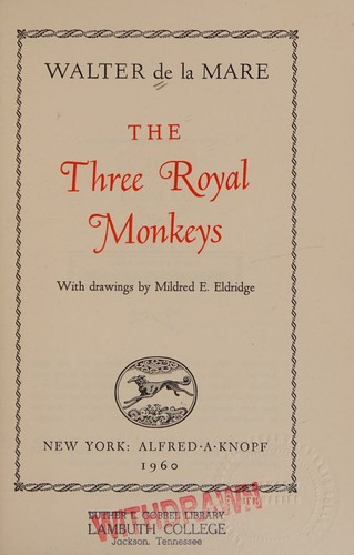 The three royal monkeys, or the three mulla-mulgars