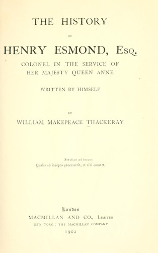 History of Henry Esmond, Esq