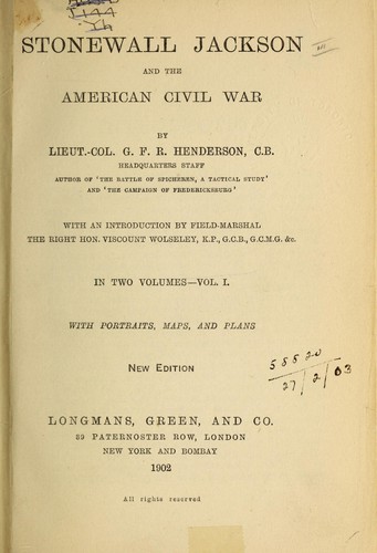 Stonewall Jackson and the American civil war